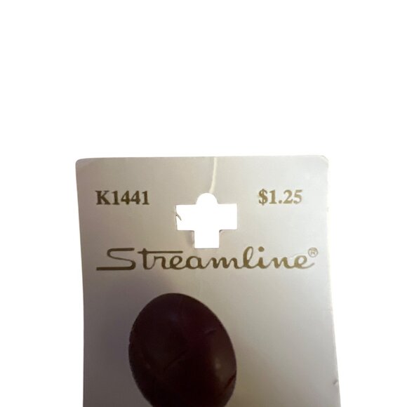Vintage Streamline K1441 Brown Faux Leather Buttons Size 30 3/4" New on Card - Picture 3 of 4